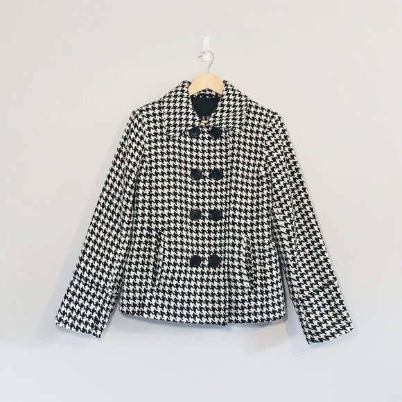 New Woman Design Classic Houndstooth Pea Coat - Picture 12 of 12